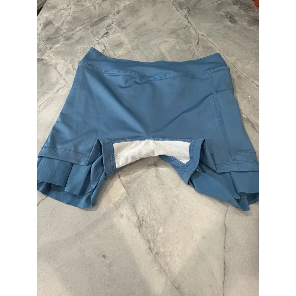 Nike Dri-FIT Women's Blue Tennis Skort Built-In Shorts Pull On Stretch M